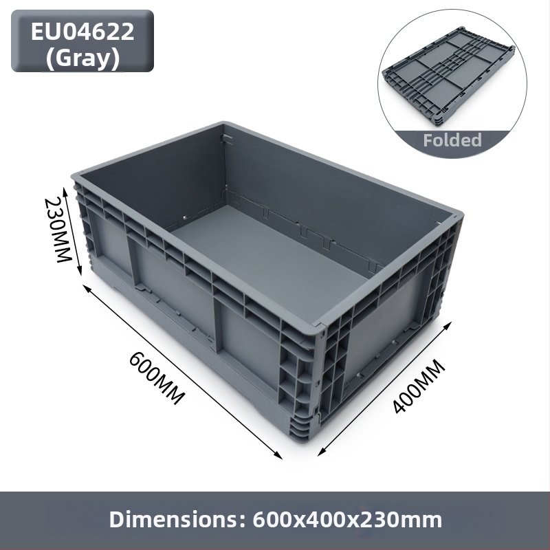 Zložiteľná plastová krabica na skladovanie a prepravu; hrúbka steny 2–8 mm; nosnosť 20–120 kg; vstrekové tvarovanie; vysoká pevnosť.