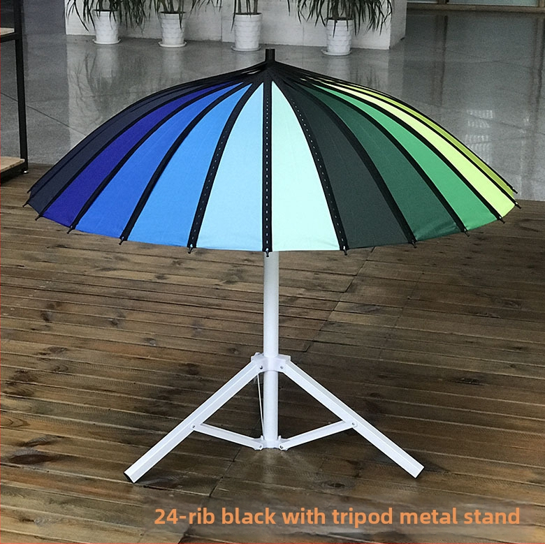 Dugi kišobran s 8 metalnih rebara, metalna ručka, ručno otvaranje, tkanina 190T