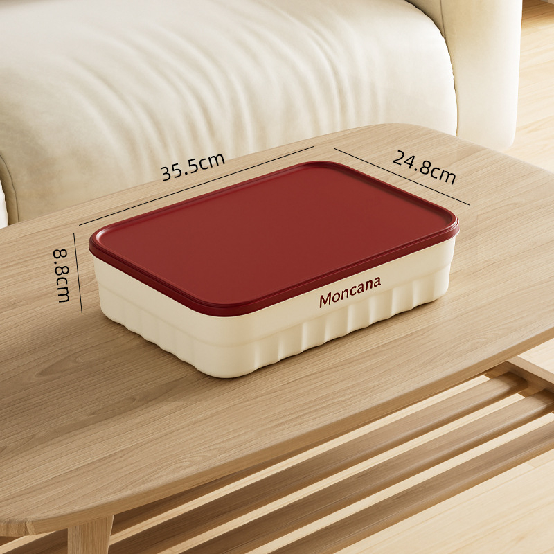 Inscription 18L PP пластмасова кутия за съхранение с капак, ивици модел, ръчна носимост, многофункционална