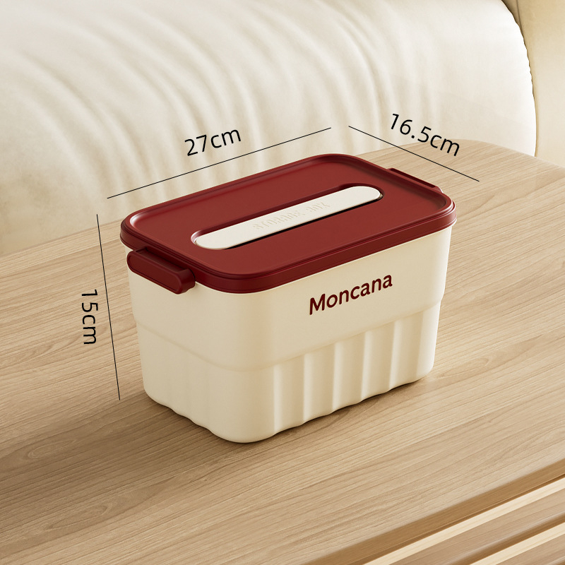 Inscription 18L PP пластмасова кутия за съхранение с капак, ивици модел, ръчна носимост, многофункционална