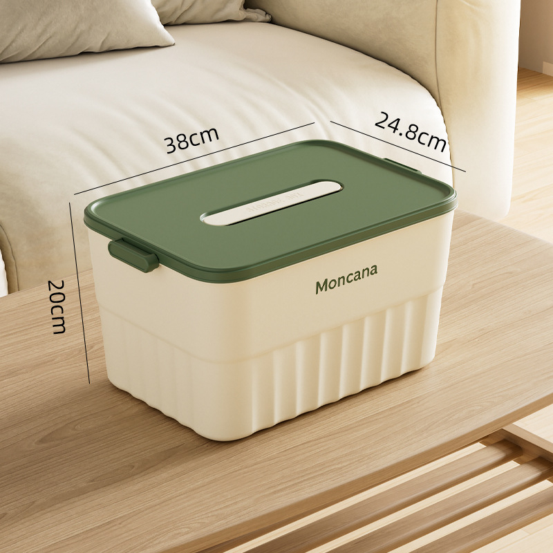 Inscription 18L PP пластмасова кутия за съхранение с капак, ивици модел, ръчна носимост, многофункционална