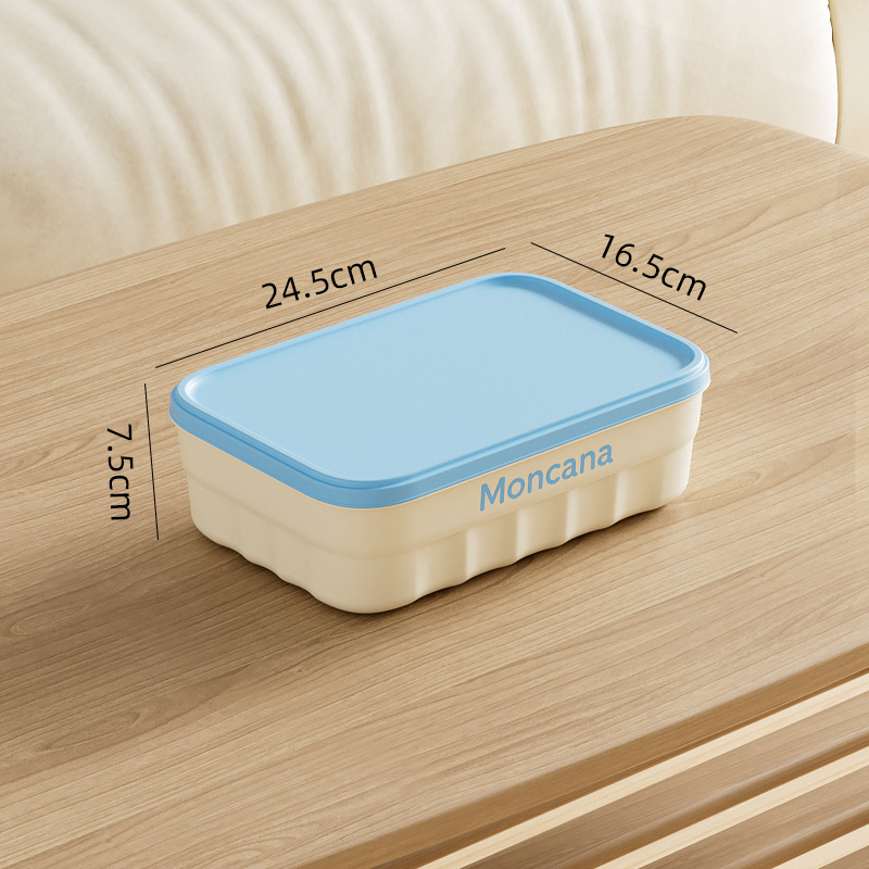 Inscription 18L PP пластмасова кутия за съхранение с капак, ивици модел, ръчна носимост, многофункционална