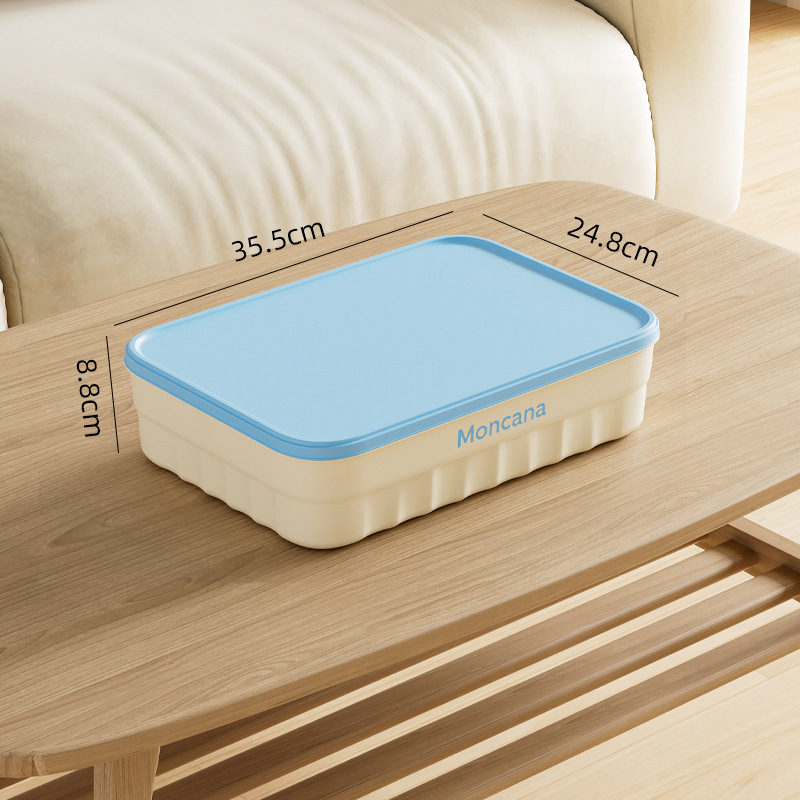 Inscription 18L PP пластмасова кутия за съхранение с капак, ивици модел, ръчна носимост, многофункционална