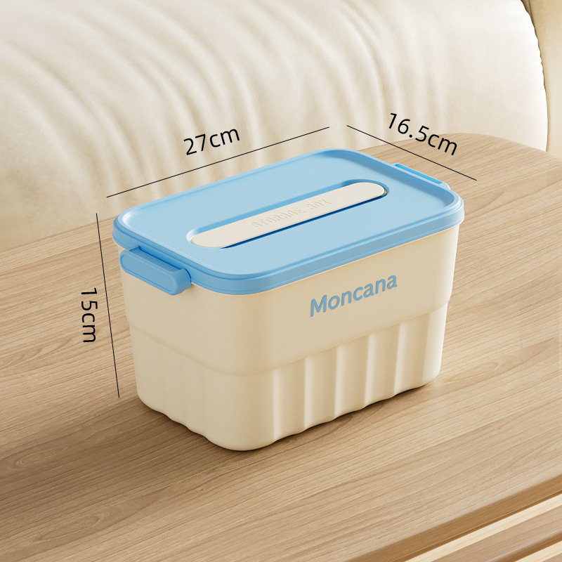 Inscription 18L PP пластмасова кутия за съхранение с капак, ивици модел, ръчна носимост, многофункционална