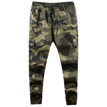 Мъжки камуфлажни работни панталони, висок талия, памук-еластан, с колан, четири сезона, джобове с множество отделения