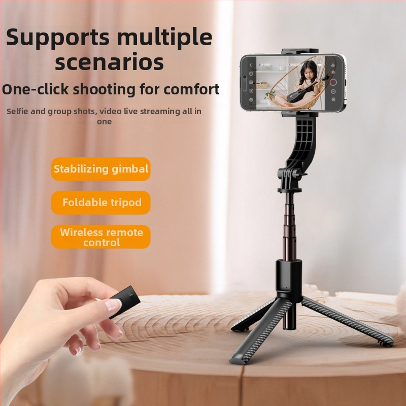 Selfiecom C06 jednostrani stabilizator s tripodom, Bluetooth daljinskim upravljačem, magnetsko svjetlo za dopunu i pan-tilt gimbalom za telefon za prijenos uživo