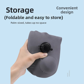 У-образена пътна възглавница с натискащо се надуване, преносима, PVC покритие и пълнеж