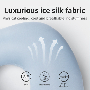 У-образена пътна възглавница с натискащо се надуване, преносима, PVC покритие и пълнеж