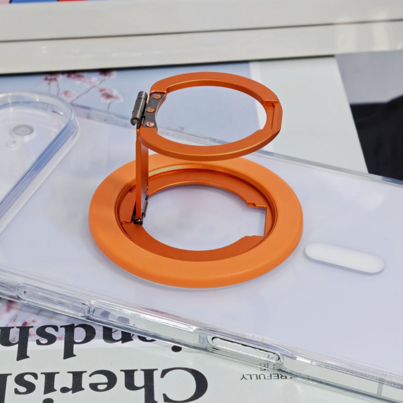 360° περιστρεφόμενο μαγνητικό στήριγμα κινητού με διπλό αναδιπλούμενο σχεδιασμό για γραφείο – κράμα και πλαστικό