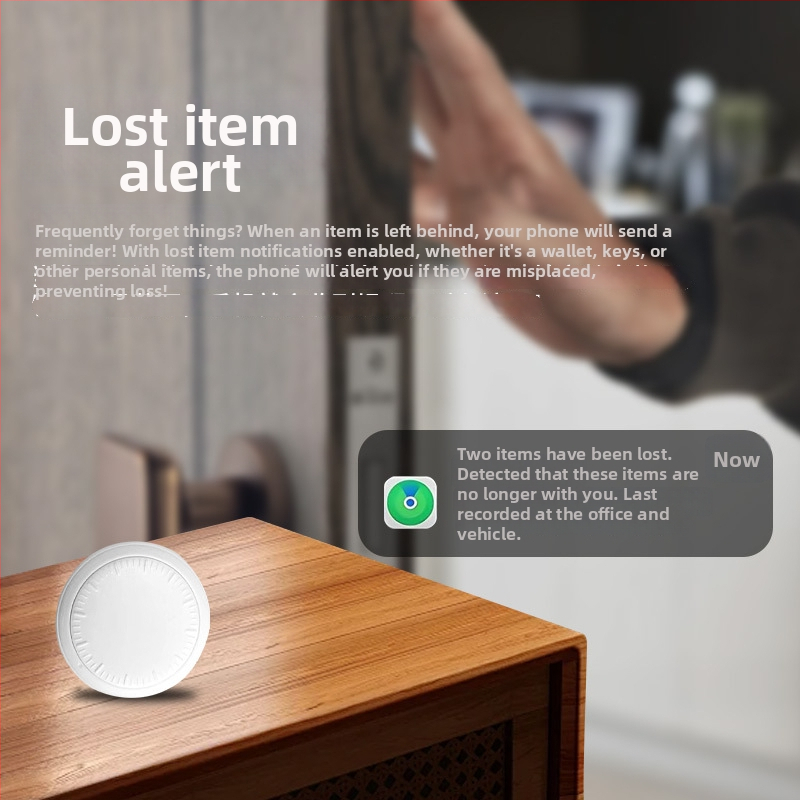 AirTag Bluetooth sledovacie zariadenie pre domáce zvieratá, model C281, batéria 210 mAh, hmotnosť 7 g, kompatibilné s iOS, sledovanie a alarm