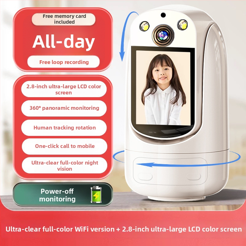 Unutarnja Wi‑Fi sigurnosna kamera s dvosmjernim zvukom, 360° panoramski pogled, noćni način i detekcija alarma