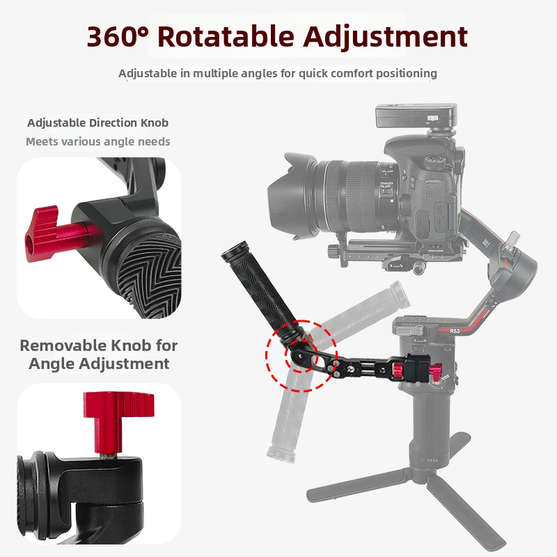 Ručni produžni držač za stabilizator, aluminijska legura, prozračan dizajn s višestrukim otvorima, bayonetni nosač, za RS2 RS3 RSC2, 263 g