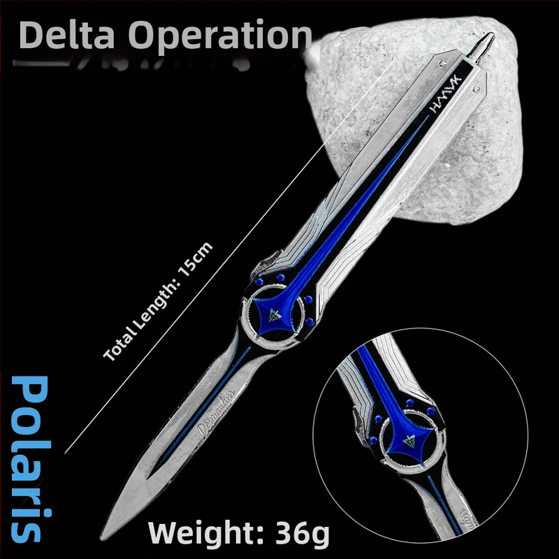 Metalni ukras oružja Delta Polaris, dvostrano elastični nož, model Moment Animation