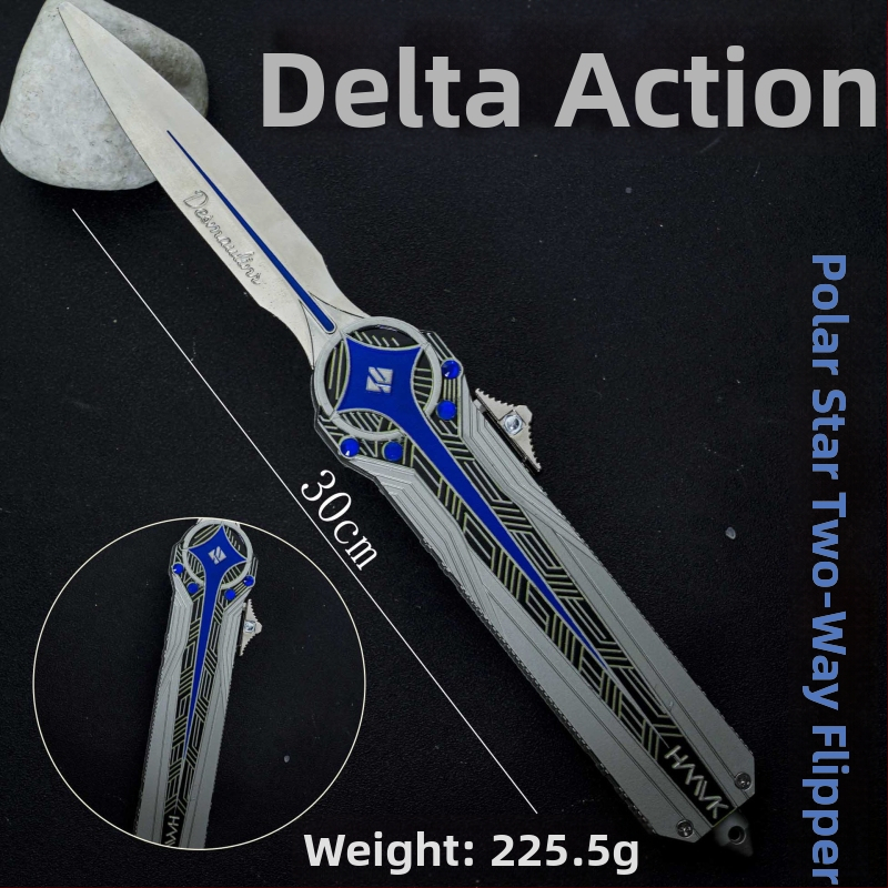 Metalni ukras oružja Delta Polaris, dvostrano elastični nož, model Moment Animation