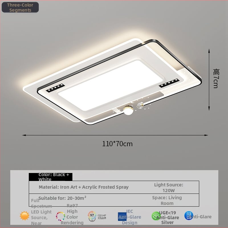Moderna jednostavna LED plafonska svjetiljka s punim spektrom, zaštita očiju i projekcija zvijezda za dnevni boravak i spavaću sobu, 220V, CRI ≥95, pametno Mijia/TmallGenie