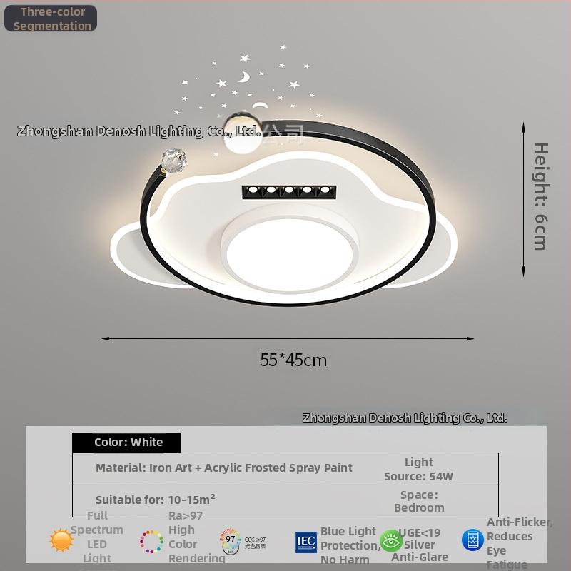 Moderna jednostavna LED plafonska svjetiljka s punim spektrom, zaštita očiju i projekcija zvijezda za dnevni boravak i spavaću sobu, 220V, CRI ≥95, pametno Mijia/TmallGenie