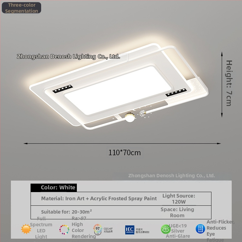 Moderna jednostavna LED plafonska svjetiljka s punim spektrom, zaštita očiju i projekcija zvijezda za dnevni boravak i spavaću sobu, 220V, CRI ≥95, pametno Mijia/TmallGenie