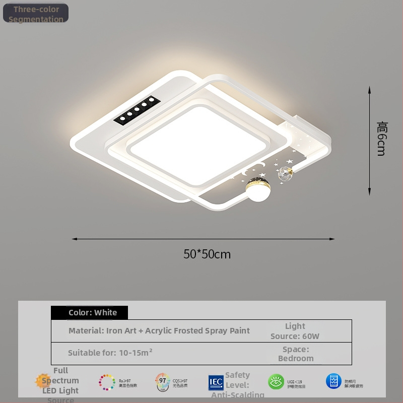 Moderna jednostavna LED plafonska svjetiljka s punim spektrom, zaštita očiju i projekcija zvijezda za dnevni boravak i spavaću sobu, 220V, CRI ≥95, pametno Mijia/TmallGenie