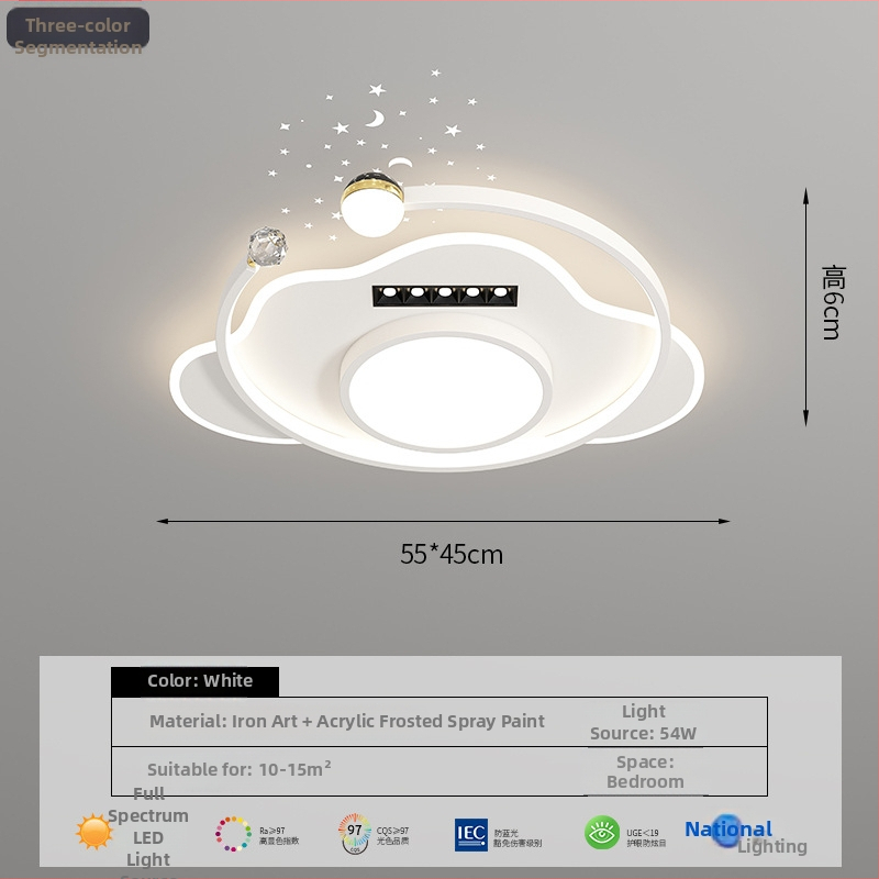 Moderna jednostavna LED plafonska svjetiljka s punim spektrom, zaštita očiju i projekcija zvijezda za dnevni boravak i spavaću sobu, 220V, CRI ≥95, pametno Mijia/TmallGenie