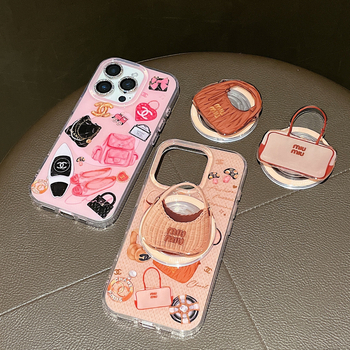 Suport de birou pentru telefon cu inel magnetic, design croissant cu temă desert de pâine, material PC, prindere magnetică puternică, compatibilitate universală.