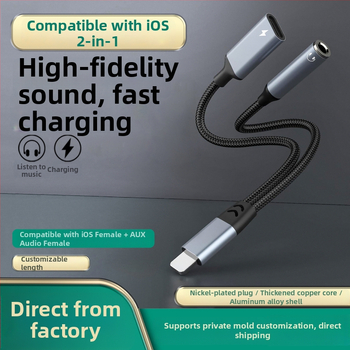 Slúchadlový adaptér kábel, 3.5 mm, pozlátený, jadro z cínovanej meďe, kompatibilný s Apple iPhone 12, RoHS certifikovaný