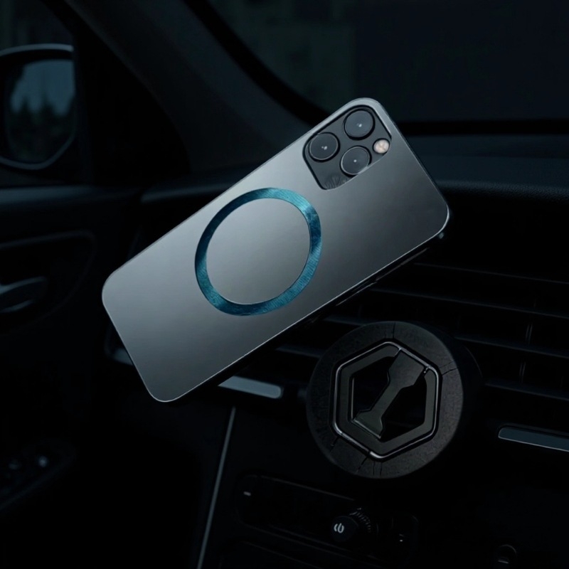 Αναδιπλόμενη βάση τηλεφώνου από κράμα ψευδαργύρου, μαγνητική πρόσφυση, περιστροφή 360°, δαχτυλιδάκι στήριξης, φορητή