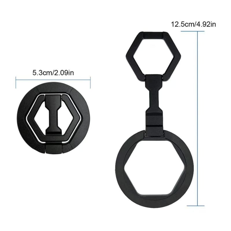 Αναδιπλόμενη βάση τηλεφώνου από κράμα ψευδαργύρου, μαγνητική πρόσφυση, περιστροφή 360°, δαχτυλιδάκι στήριξης, φορητή