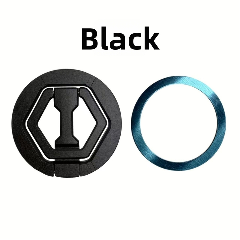 Sklopný držiak na telefón zinkuovej zliatiny s magnetickou priľnavosťou, 360° rotáciou, s prstenným krúžkom, prenosný