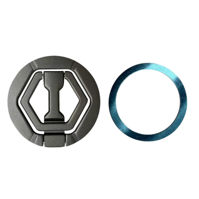 Αναδιπλόμενη βάση τηλεφώνου από κράμα ψευδαργύρου, μαγνητική πρόσφυση, περιστροφή 360°, δαχτυλιδάκι στήριξης, φορητή