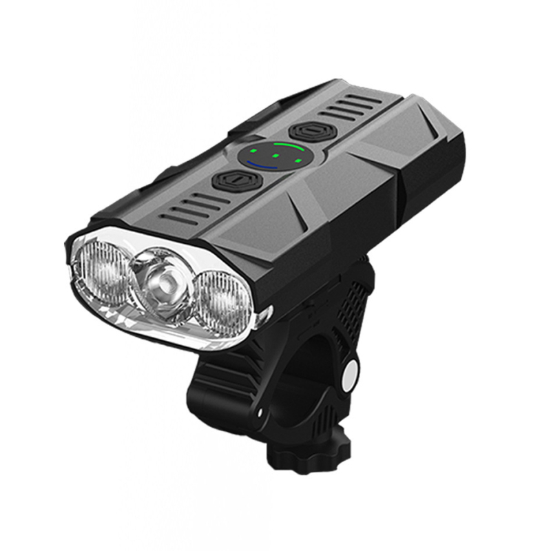Mangeleye tri-LED biciklističko svjetlo s prikazom snage, visok i nizak snop