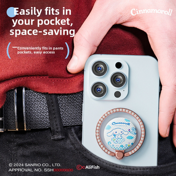 Sanrio Kuromi aromaterapijski držač za telefon s prstenom, ljepilo, višestruke namjene, metal, crtani stil