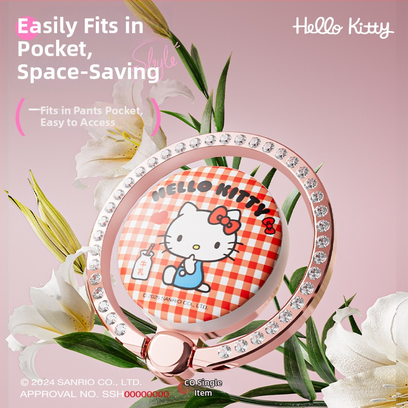 Sanrio Kuromi aromaterapijski držač za telefon s prstenom, ljepilo, višestruke namjene, metal, crtani stil