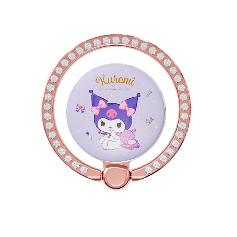 Sanrio Kuromi aromaterapijski držač za telefon s prstenom, ljepilo, višestruke namjene, metal, crtani stil