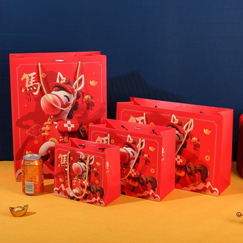 Leilei Slávnostná darčeková taška Rok Koňa – kartón, offset tlač, prispôsobiteľná, Nový rok darček