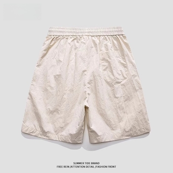 Pantaloni casual pentru bărbați, vară, uscare rapidă, capri, talie medie-jos, poliester antibacterian, pantaloni casual de lucru