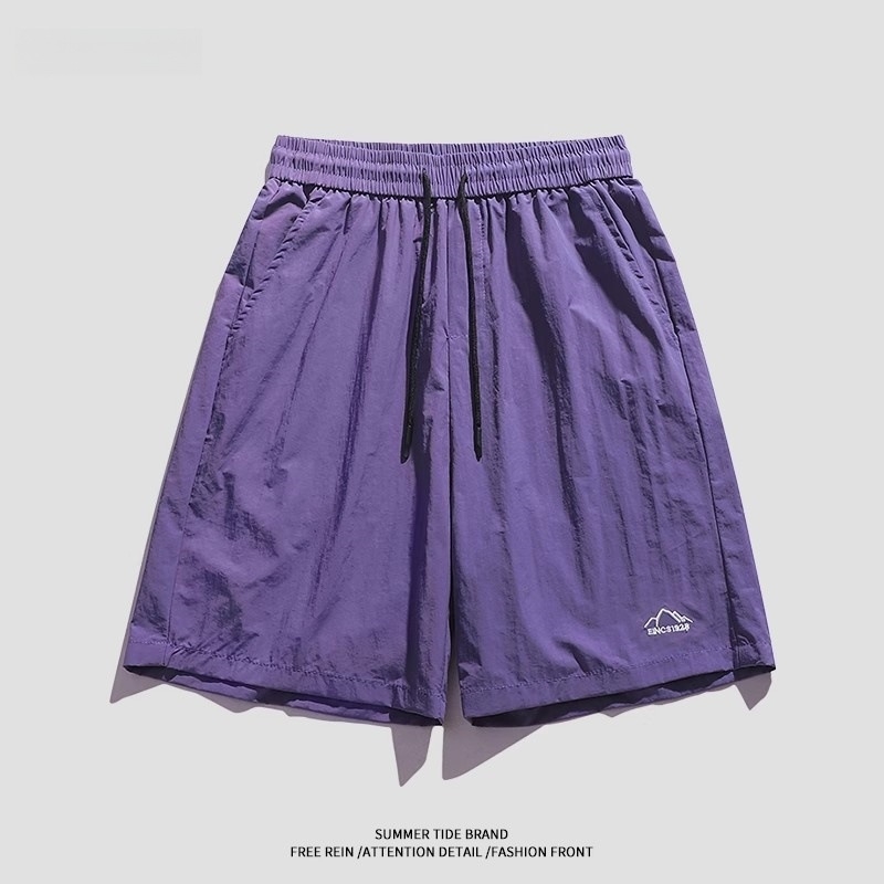 Pantaloni casual pentru bărbați, vară, uscare rapidă, capri, talie medie-jos, poliester antibacterian, pantaloni casual de lucru