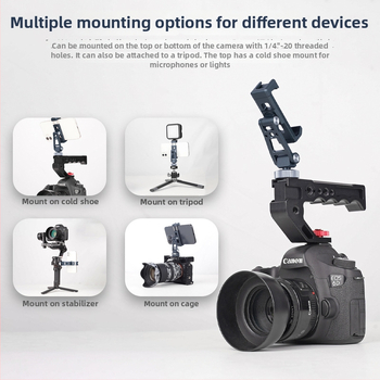 Στήριγμα τηλεφώνου για ζωντανές μεταδόσεις, περιστρεφόμενο οριζόντια/κάθετα προσανατολισμό, κράμα αλουμινίου