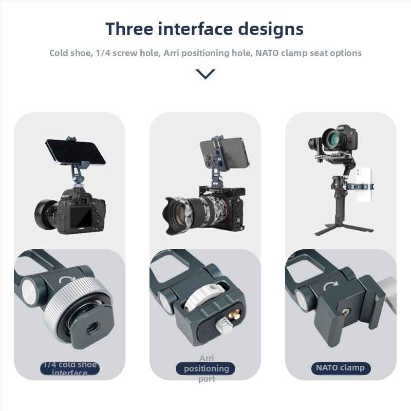 Στήριγμα τηλεφώνου για ζωντανές μεταδόσεις, περιστρεφόμενο οριζόντια/κάθετα προσανατολισμό, κράμα αλουμινίου