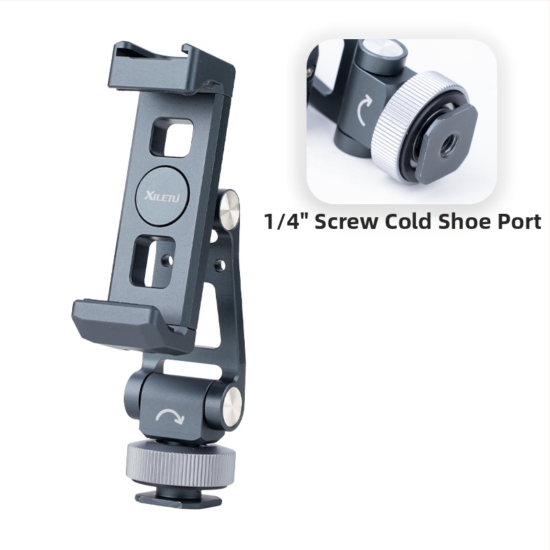 Στήριγμα τηλεφώνου για ζωντανές μεταδόσεις, περιστρεφόμενο οριζόντια/κάθετα προσανατολισμό, κράμα αλουμινίου