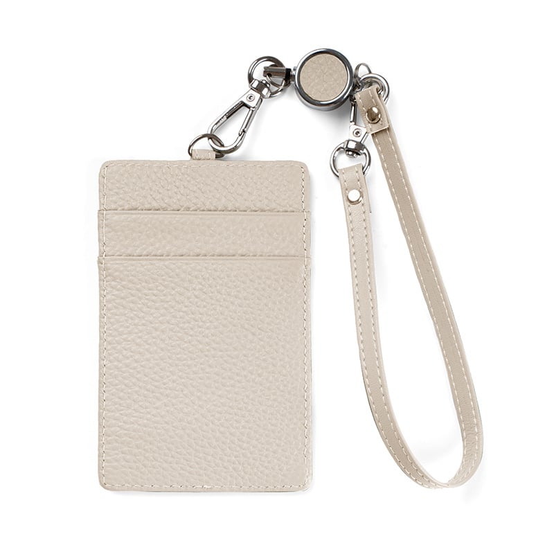 Azonosító kártyatartó nyakpánttal, valódi bőr (első réteg tehénbőrből), 4 kártyahely, poliészter bélés, könnyen kihúzható kártya, uniszex, Modern Paul