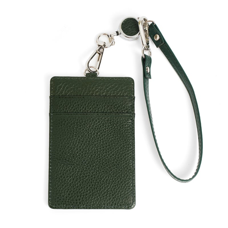 Azonosító kártyatartó nyakpánttal, valódi bőr (első réteg tehénbőrből), 4 kártyahely, poliészter bélés, könnyen kihúzható kártya, uniszex, Modern Paul