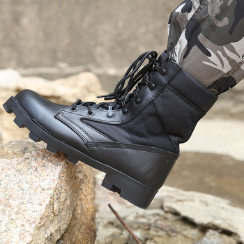 Ghete înalte Panama pentru drumeții în aer liber și antrenament tactic, piele microfibră, unisex adulți, încălțăminte în stil militar