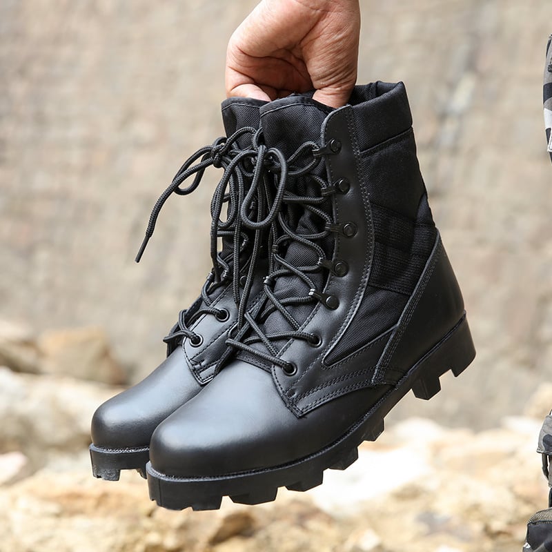 Ghete înalte Panama pentru drumeții în aer liber și antrenament tactic, piele microfibră, unisex adulți, încălțăminte în stil militar