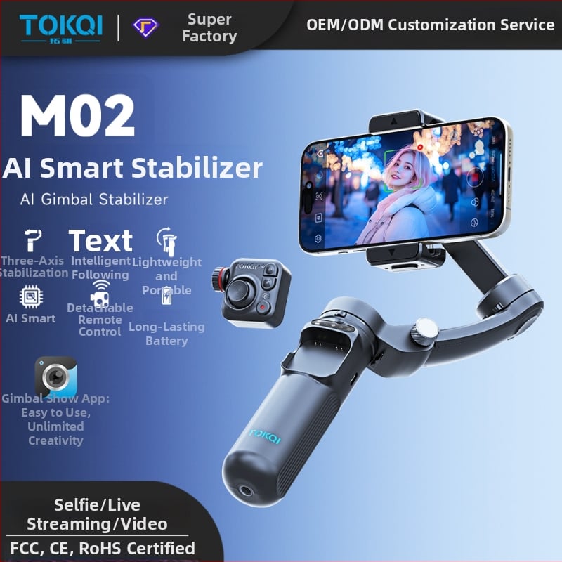 Stabilizator za pametni telefon s tri osi, prepoznavanjem lica, Bluetoothom i daljinskim upravljačem (Model M02)