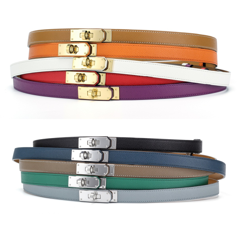 Curea feminină din piele de vită de primă calitate, lățime 1,8 cm, cataramă din oțel, design extensibil, stil dulce și proaspăt, marca Mark Feeney