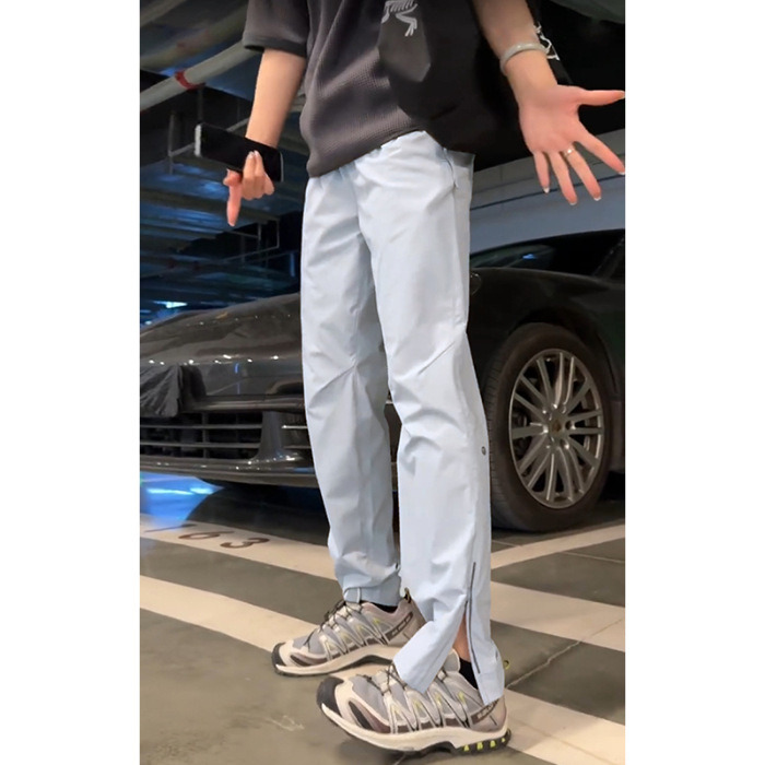 Stil coreean, pantaloni lungi drepți, talie medie, material din bumbac 85%, elasticitate ridicată