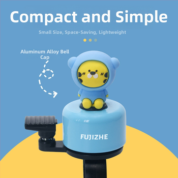 Clopot bicicletă cu design de desen animat - aliaj de aluminiu - personalizare disponibilă - compatibilitate universală