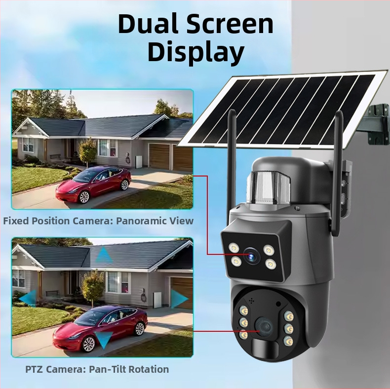 Cameră de supraveghere UBOX: 6MP cu obiectiv dublu, Wi-Fi și 4G, alimentare solară