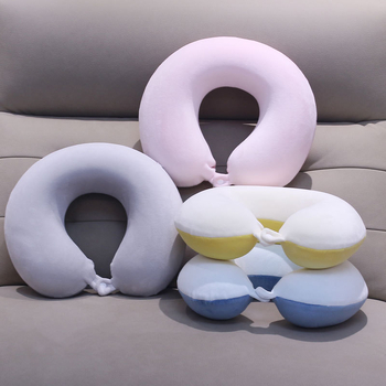 У-образна възглавница за врата за офисна почивка, полети и пътувания на открито; пълнител PP памук; плат Crystal Velvet; стил Карикатура