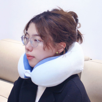 У-образна възглавница за врата за офисна почивка, полети и пътувания на открито; пълнител PP памук; плат Crystal Velvet; стил Карикатура